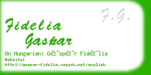 fidelia gaspar business card